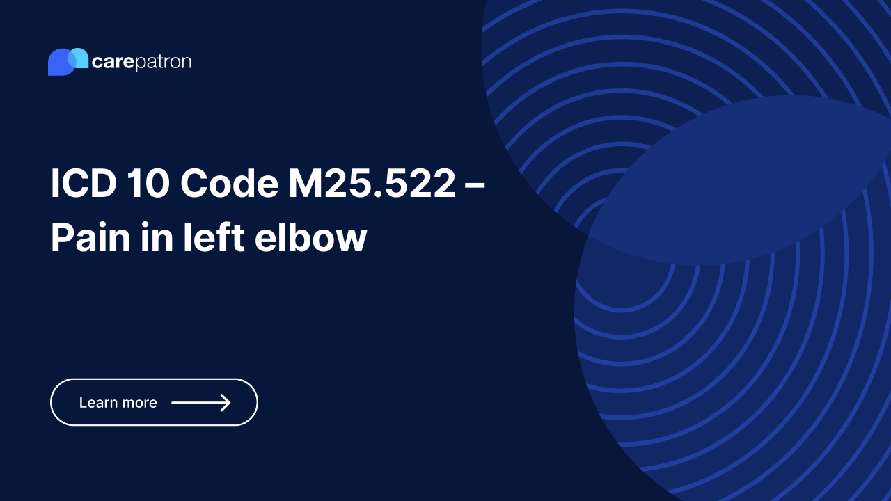 M25.522 Pain in left elbow ICD10CM
